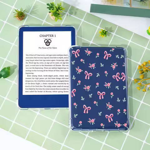 Cute kindle transparent soft case, 6/6.8 inches, suitable for kindle 10/11/12th, kindle PaperWhite 5