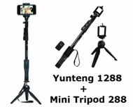 Paket Selfie Lengkap ! Tongsis Yunteng 1288 FREE Mini Tripod YT 228