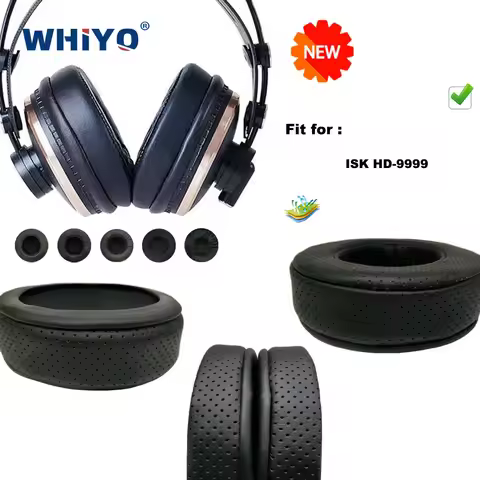 Replacement Ear Pads for ISK HD-9999 HD9999 HD 9999 Headset Parts Leather Cushion Velvet Earmuff Hea