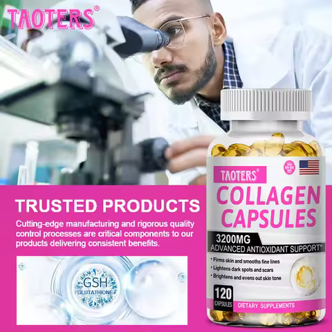 Collagen Peptides Capsules - Hair, Skin, Nails, Bones, Joint Health Support, Brighten Skin Tone, Dig