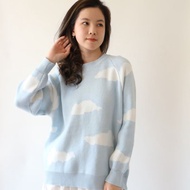 WHITE CLOUDY SWEATHER KOREAN CARDIGAN SWEATHER KOREAN SWEATER WOMEN PREMIUM KNIT MATERIAL