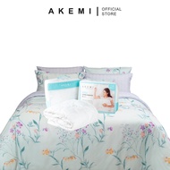(BUNDLE SET) AKEMI TENCEL™ Touch Serenity Quilt Cover Set 850TC -  Miverva + Sleep Essentials Fitted