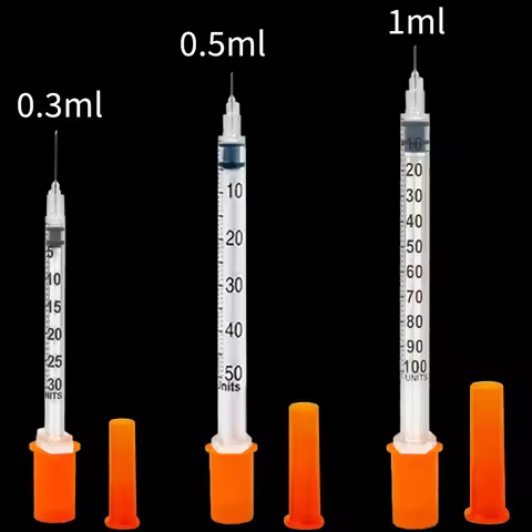 Sample Pack 5Pcs/10Pcs 0.3ml 0.5ml 1ml U-100 insulin Syringe Sterile With Needle For Pets Dog Sheep