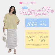 DOTTIE - Chân váy lụa midi - Trắng - S0292