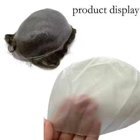 3 colors light green skin transparent Biofilm Pu Skin Cap for Making Men's Toupee Topper Hair Inject