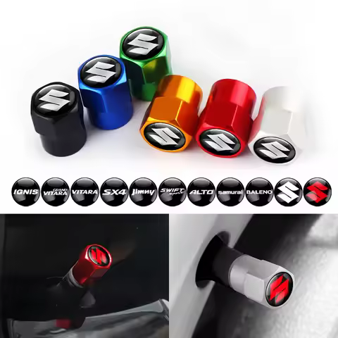 4Pcs Aluminum Alloy Caps Wheel Tire Valve Caps Auto Accessories For Suzuki Alto AX100 Liana Gsxr 600