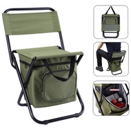 Fishing Chair with Cooler Bag Outdoor Folding Chair Compact Fishing Stool Portable Backpack Chair E4