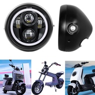 Motorcycle LED Headlight Angel Eye Headlight LED Metal Headlight