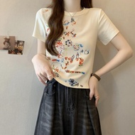 Clothing Fashion Top Short-Sleeved T-Shirt Simple S-XL Pure Cotton Printed TCF02-U337.