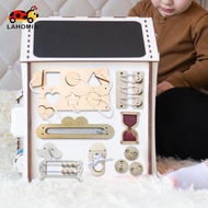 LAHOMIA Matching Board, Wooden Busy Board, Teaching Prop DIY Accessories Travel Busy Board Sensory B