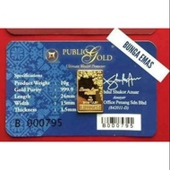 10g public gold bungamas gold bar 999.9