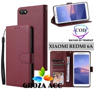 SARUNG BUKU FLIP UNTUK XIAOMI REDMI 6A - LEATHER CASE FLIP- WALLET CASE FLIP XIAOMI REDMI 6A - CASIN