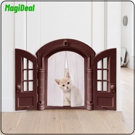MagiDeal Latchable French Pet Door Decorative Pet Door with Latch Secure Cat Flap Easy Access for Ca