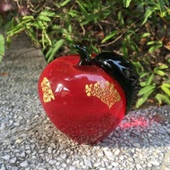 水晶玻璃 金箔 蘋果 紙鎮 平安