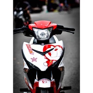 Red and white doraemon ex 150 boss sticker, exciter 150 stamp, exciter 150 boss team, exciter 150 ca