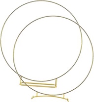 ORFOFE Wedding Aisle Decorations - Metal Floral Hoop Stand 2pcs Set