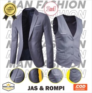 MAN FASHION/JAS Pria/JAS Formal/JAS NIKAH/JAS Wisuda/JAS ATASAN SATU SET 2IN1 [JAS DAN ROMPI] Blazer