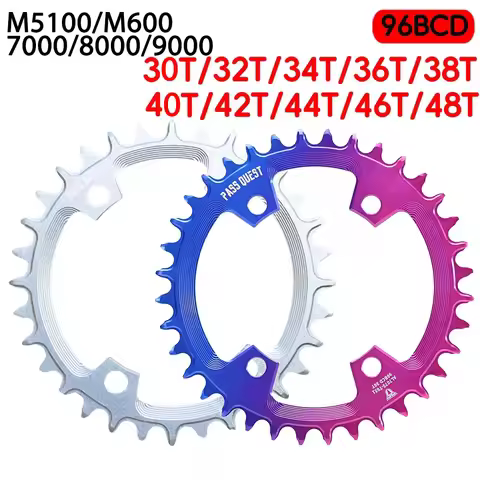 PASS QUEST 96bcd asymmetrical Crown 30 36 38T 48T MTB BCD 96 BDC Narrow Wide asymmetric chainring fo