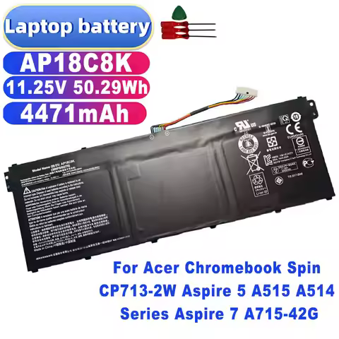 AP18C8K 11.25V 50.29Wh 4471mAh Battery for Acer Chromebook Spin CP713-2W Aspire 5 A515 A514 Series A