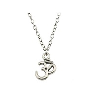 Silver om charm necklace