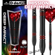 MISSION STEEL TIP DART - 22G/24G DEEP IMPACT M5 BLACK RED Tungsten Steel Darts (ARROW DART)