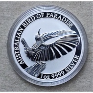 2018 Australia Bird of Paradise 1 oz .9999 Silver Coin in Mint's Capsule