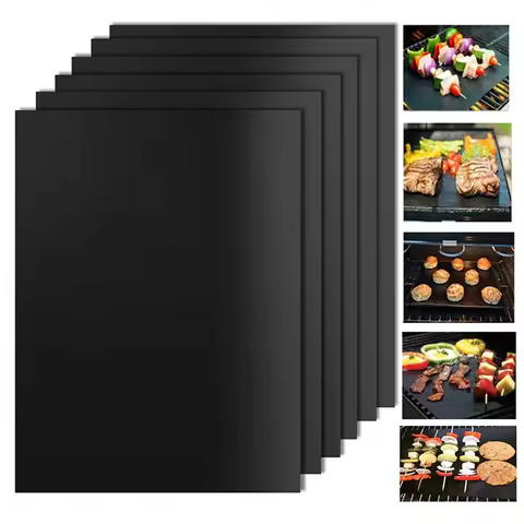 1/5/10pcs 60*40cm Non-stick BBQ Grill Mat Baking Mat Cooking Grilling Sheet Heat Resistance Cleaned 