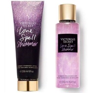 Victoria@Secret Love Spell Shimmer Fragrance Mist Perfume 250ml 100% Authentic Original COMBO WITH BODY LOTION &amp; free vs bag