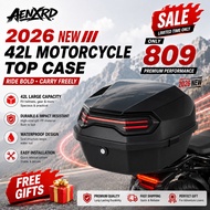 【AENXRD 2026】Motorcycle Trunk Box 42L Compartment General Storage Box box motor With a soft backrest