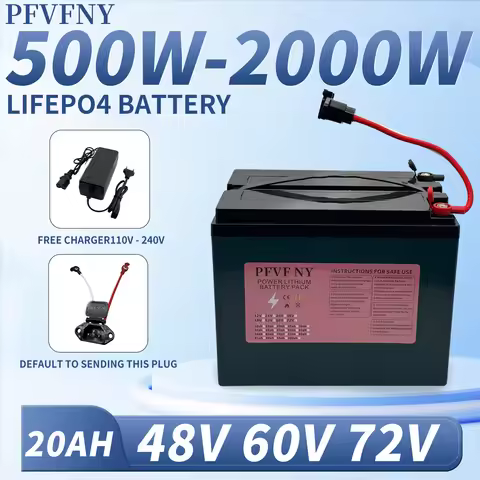 "48V60V72V 20Ah ， With integrated BMS, IP67 waterproof, lightweight and portable, equipped with char