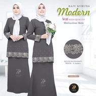 Baju Kurung Modern Berkualiti Tinggi Dengan Batu Diamond Bunga Depan [Jualan Stok Clearance] 50% Off