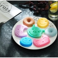 6 inch Cat pooh bear silicone mould agar agar jelly donut smiley face silicon mold