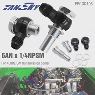 TANSKY Transmission Oil Cooler Fittings 90 Degree 6AN x 1/4NPSM For GM TH350 TH400 700R4 4L60E 4L80E