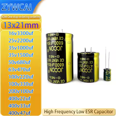 13x21 16v3300uf 25v2200uf 35v1000uf 35v1500uf 50v680uf 63v470uf 100v220uf 100v330uf 200v100uf 400v 2