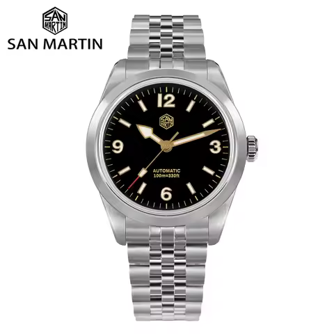 San Martin 38mm Men Sport Watch Fashion Luxury Explore Climbing Automatic Mechanical Sapphire Waterp