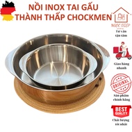 CHOCKMEN bear ear pot, CHOCKMEN stainless steel pot, low wall pot, 3-layer soup pot, induction cooke