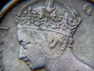 tf-1901年英屬香港(British Hong Kong)一仙(One Copper Cent)銅幣(英女皇維多利亞歌德像Queen Victoria Gothic Version,最後一款