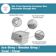 35L Front Opening Container Box Stackable Storage Box X-8181