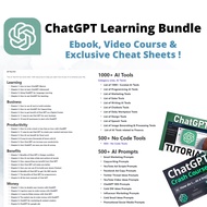 ChatGPT Learning Resources Bundle - Video Lessons, eBooks & Cheat Sheets: Master AI Conversations!