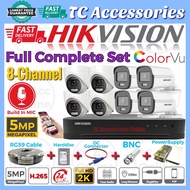 HIKVISION ColorVu Full Complete Set DIY 🌟8-CHANNEL🌟 5.0MP CCTV Full HD 5MP 8CH HIK 1920P Full Time C