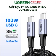 [Hot] Ugreen 100W 60W C to C Type-C fast charging cable 0.5m 1m 2m nylon coated Ugreen US316 US261 h