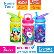 HOMETUNE [3-Pack] mini water bottle water bottle for kids kids bottle with straw water bottle kids s