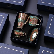 Meidao Fadini Cawan Kopi Retro Mewah Cawan Teko Porselin Eropah Cawan Mug Sudu Besar RGZJ Cawan Kopi