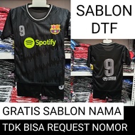 SETELAN BAJU BOLA BARCA HITAM bisa sablon nama baju bola anak laki laki barca