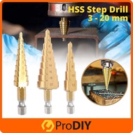 3PCS 3-12mm 4-12mm 4-20mm Step Drill Bit Set 1/4 Inch Hex Shank HSS Step Drill Bit Woodworking And H