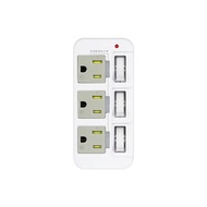 Kinyo 3P高溫斷電3開3插分接器 GI-333  1入