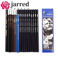 JARRED 12Pcs Sketch Pencils Black Pencils 12Pcs/box 3B 4B 5B 6B 12B 14B Soft Charcoal Art Stationery