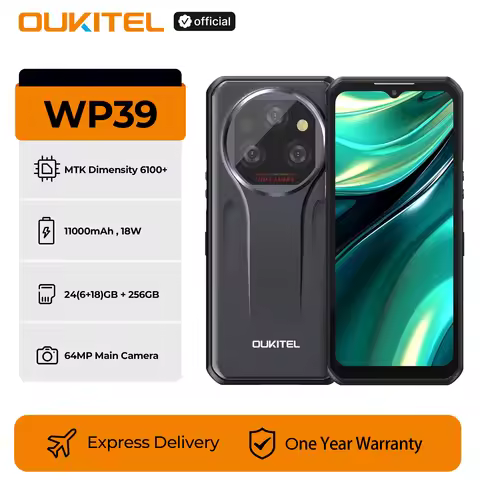 Oukitel WP39 5G Rugged Smartphone 6+18GB 24GB Memory 256GB 6.60"FHD+ Display 64MP Camera 11000mAh Ba