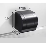 Premium Black Aluminium Toilet Paper Holder Wall Mounted Bathroom Toilet Roll Rack Holder Waterproof Dispenser