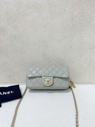 Chanel 金球classic flap mini 灰色